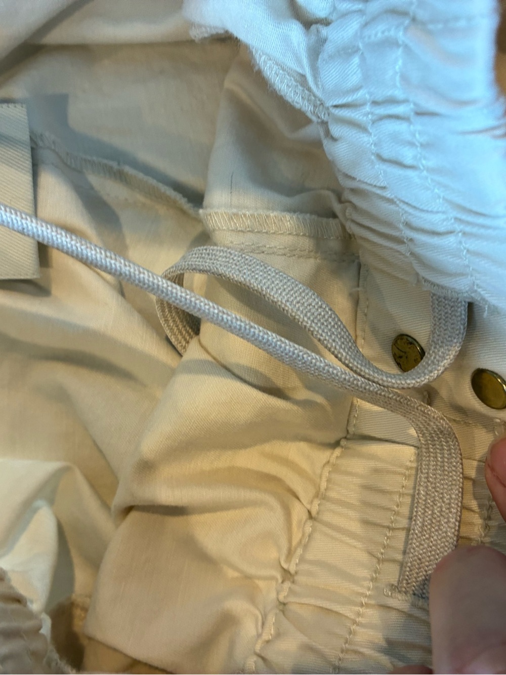 Varley Camino Pant Jogger soft cream cotton twill fabric gold zipper accents s - Picture 5 of 8
